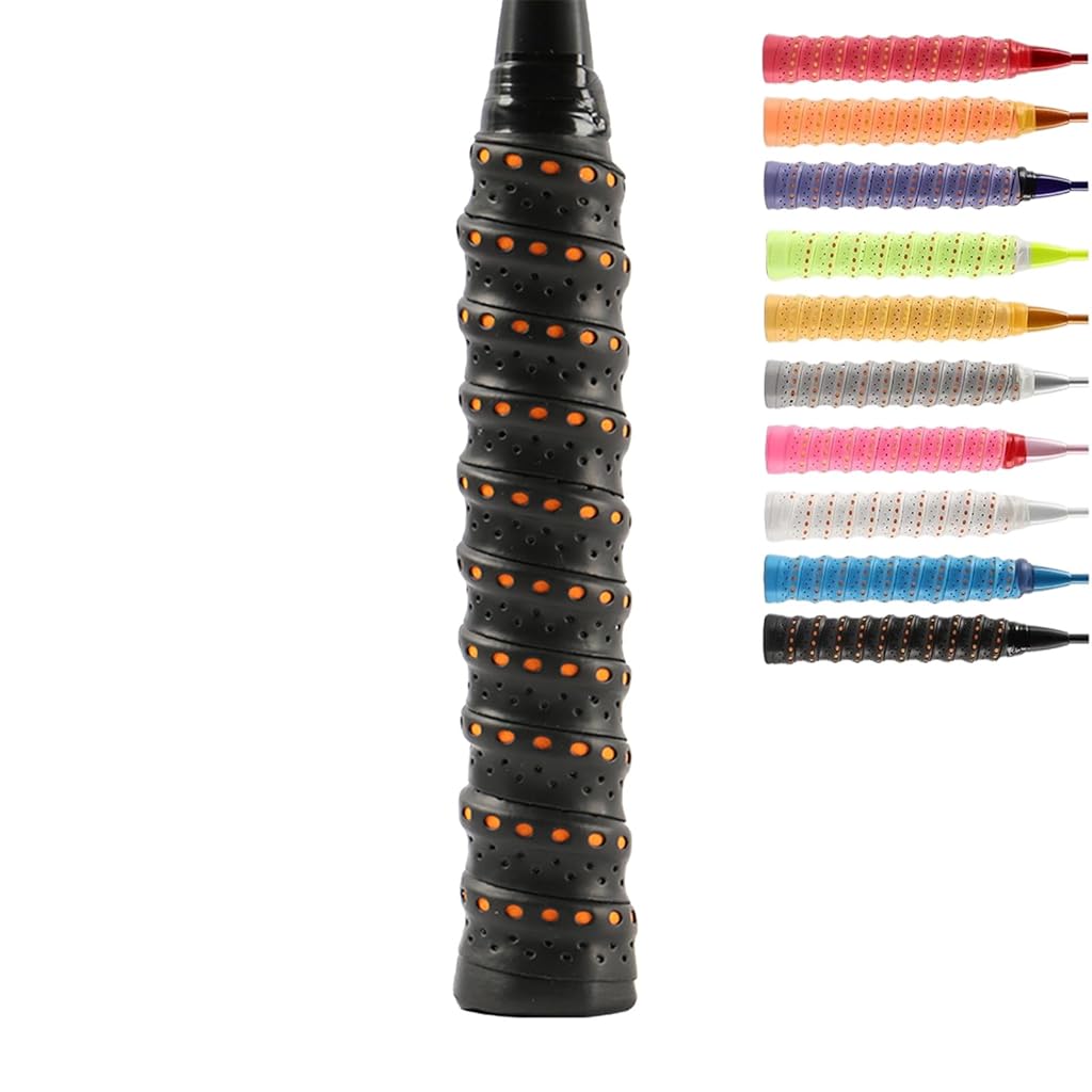 Proberos® 5 Pcs Badminton Racket Grip Tape, Overgrip Tape That Stays Dry & Absorbs Sweat with Velvety Comfort. for Tennis Rackets,Fishing Rods.Wrap Your Racquet High Performance - Multicolor Proberos® 5 Pcs Badminton Racket Grip Tape, Overgrip Tape That Stays Dry & Absorbs Sweat with Velvety Comfort. for Tennis Rackets,Fishing Rods.Wrap Your Racquet High Performance - Multicolor